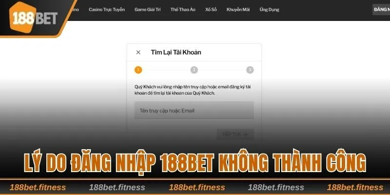 Lý do đăng nhập 188bet không thành công
